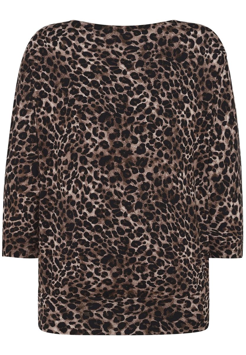 Shirt mit Leopardenmuster und Fledermausärmeln