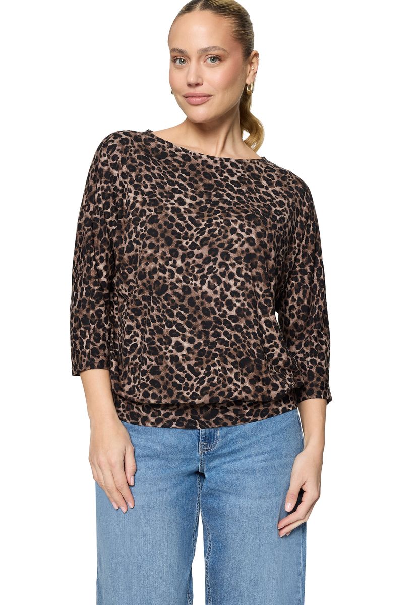 Shirt mit Leopardenmuster und Fledermausärmeln