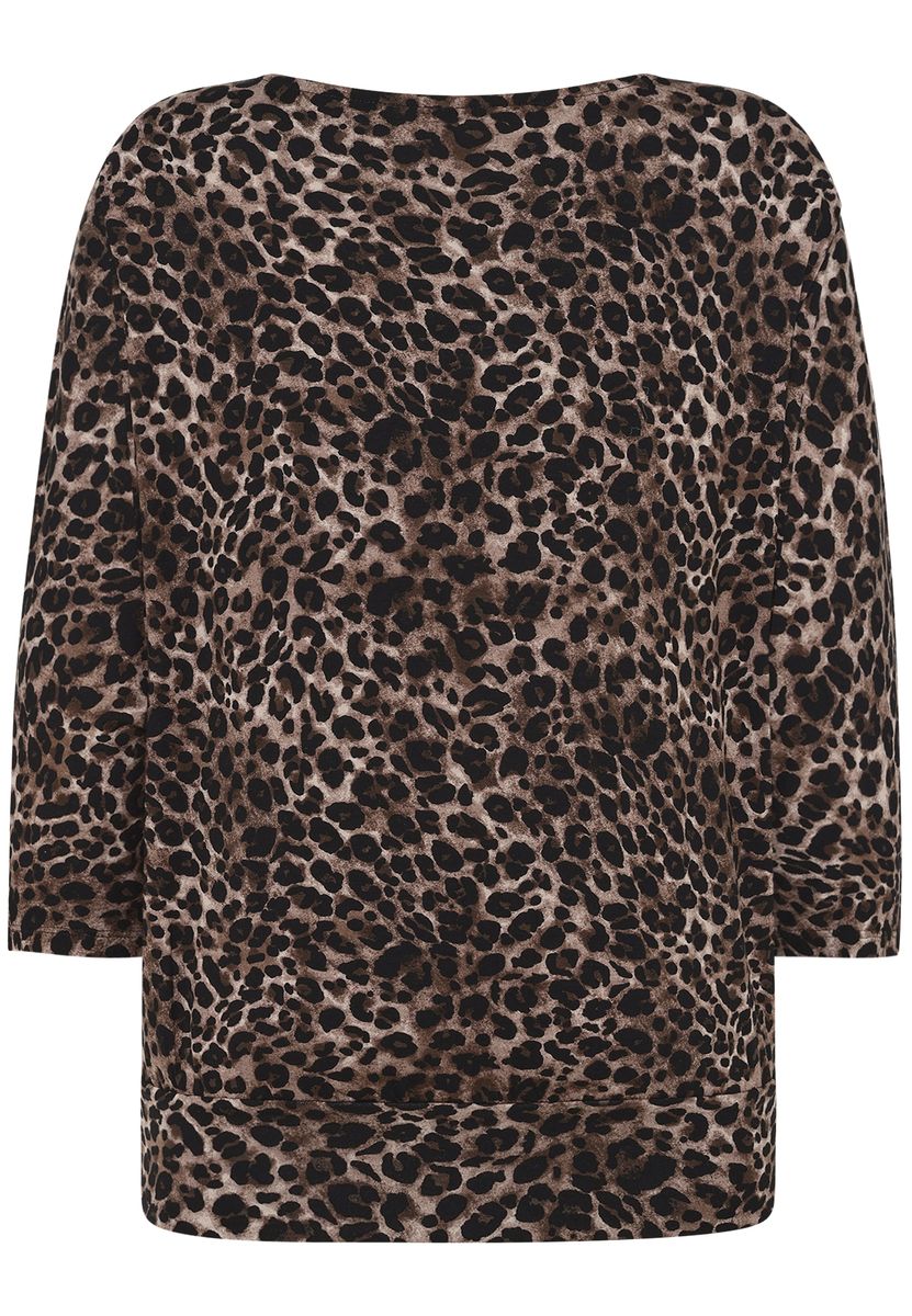 Shirt mit Leopardenmuster und Fledermausärmeln