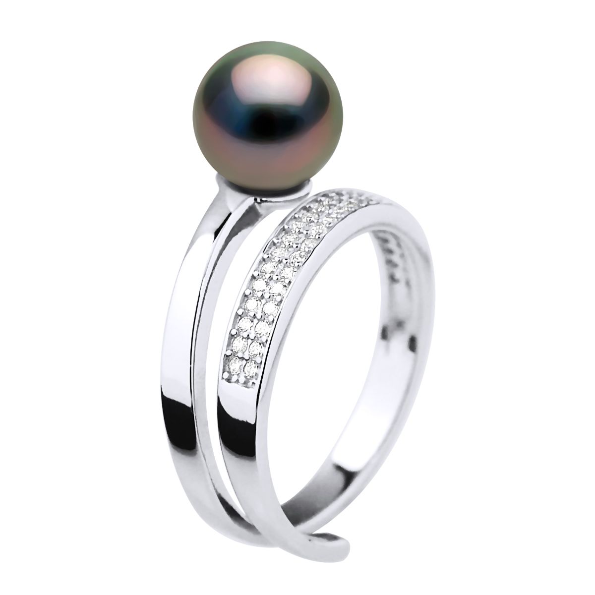 Bypass-Ring mit Tahiti-Zuchtperle
