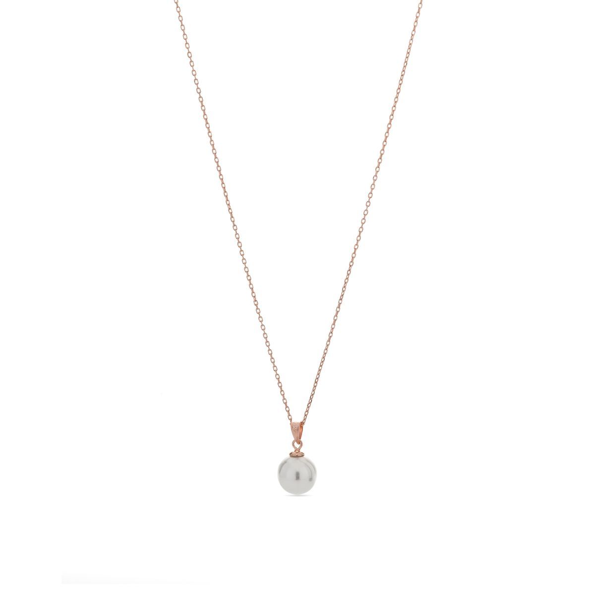 Elegante Roségold-Halskette mit Perle
