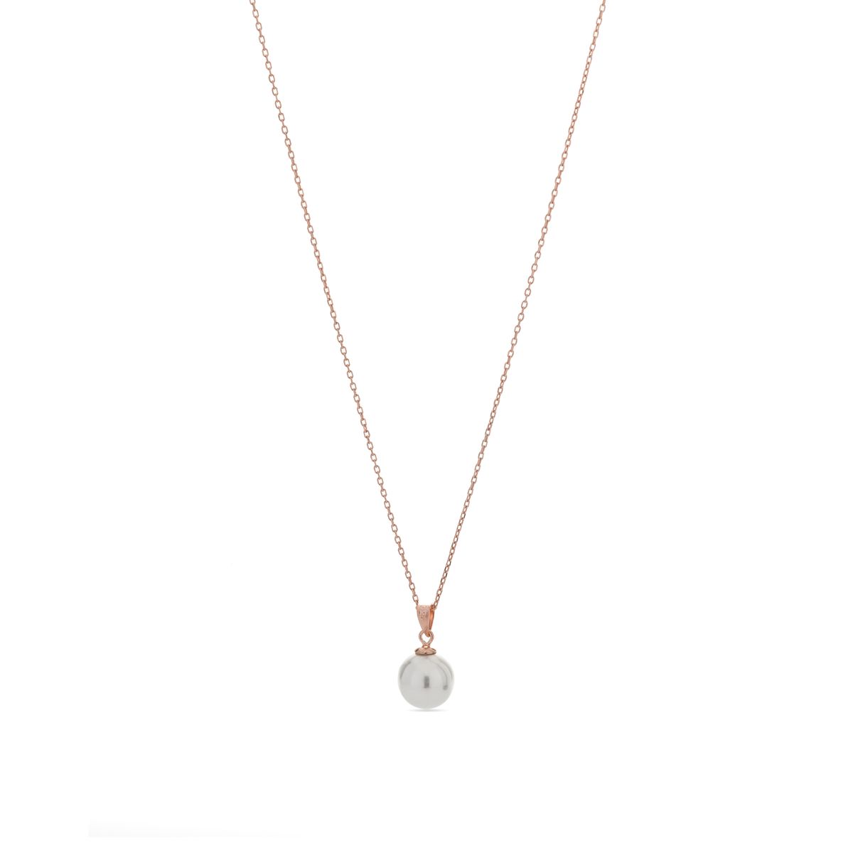 Elegante Roségold-Halskette mit Perle