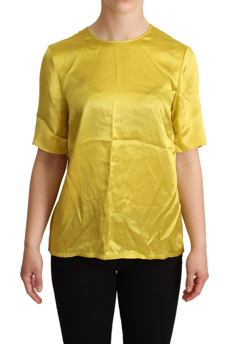 Elegante kurzärmelige Seidenbluse