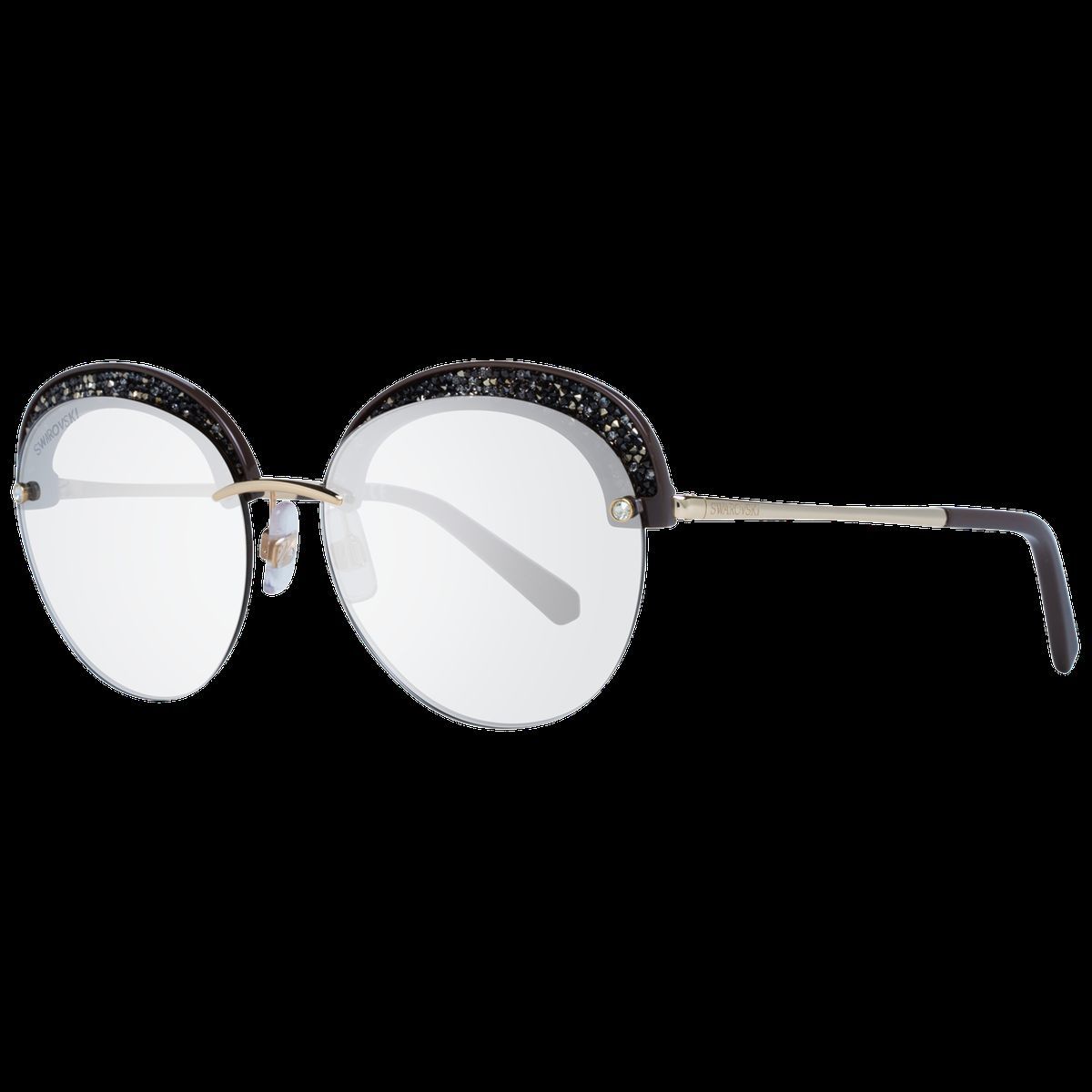 Glamouröse Runde Halbrand-Sonnenbrille