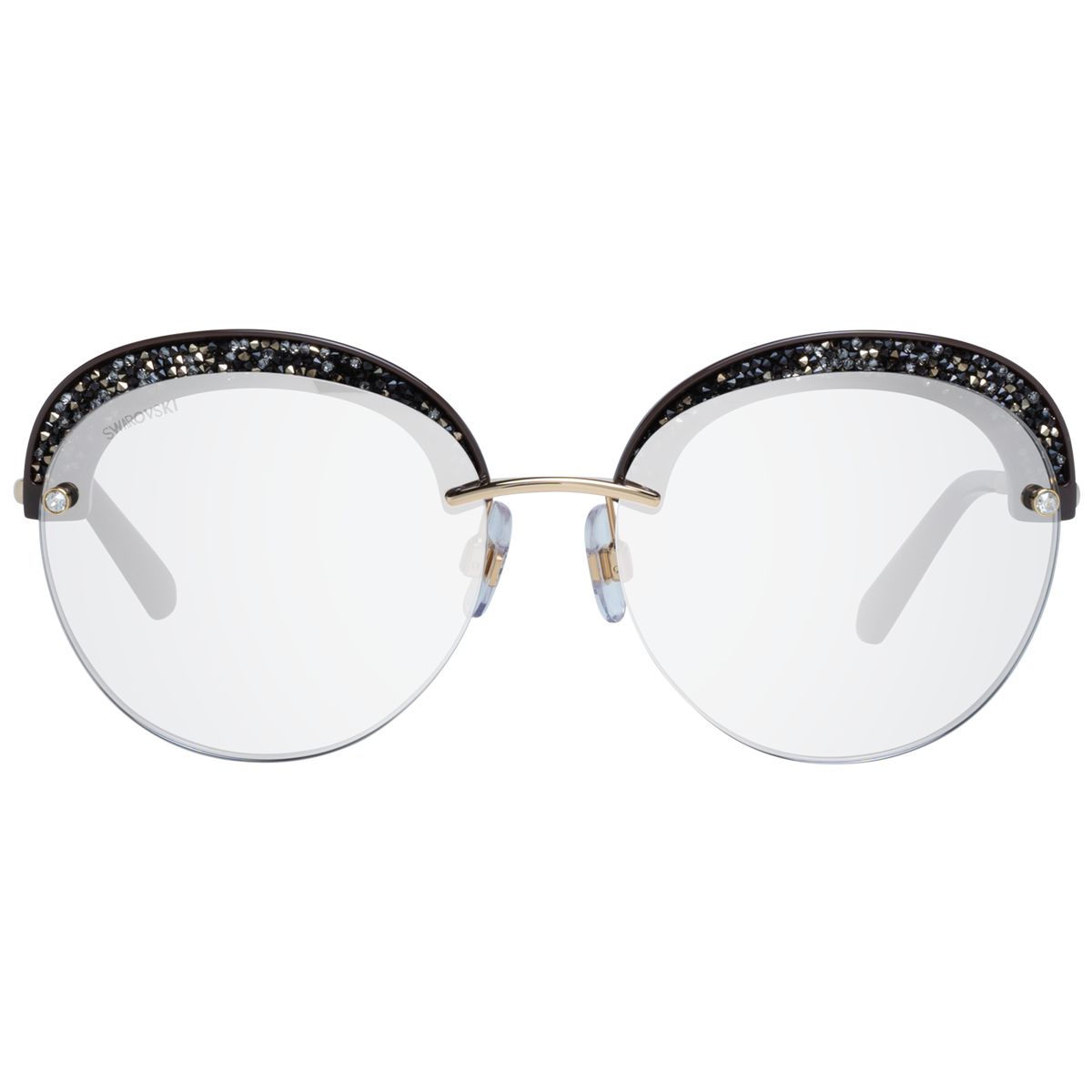 Glamouröse Runde Halbrand-Sonnenbrille