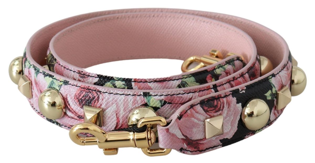 Leder-Schulterriemen mit Blumenmuster und Nieten