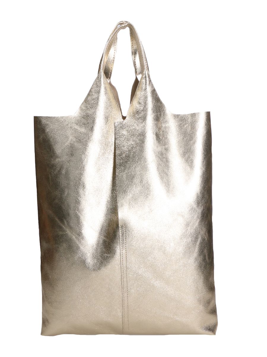 Hobo-Tasche aus laminiertem Metallic-Leder