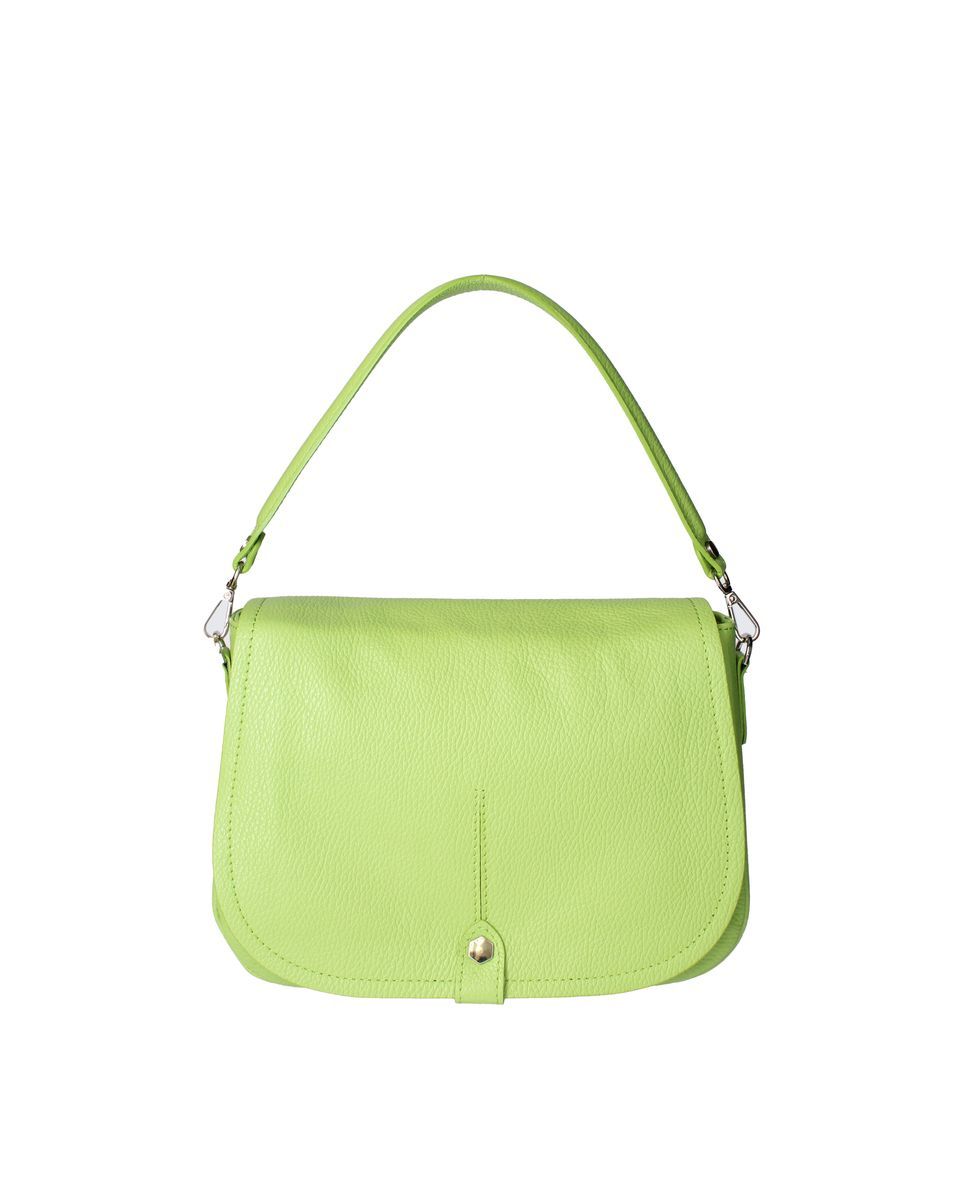 Schultertasche aus genarbtem Leder