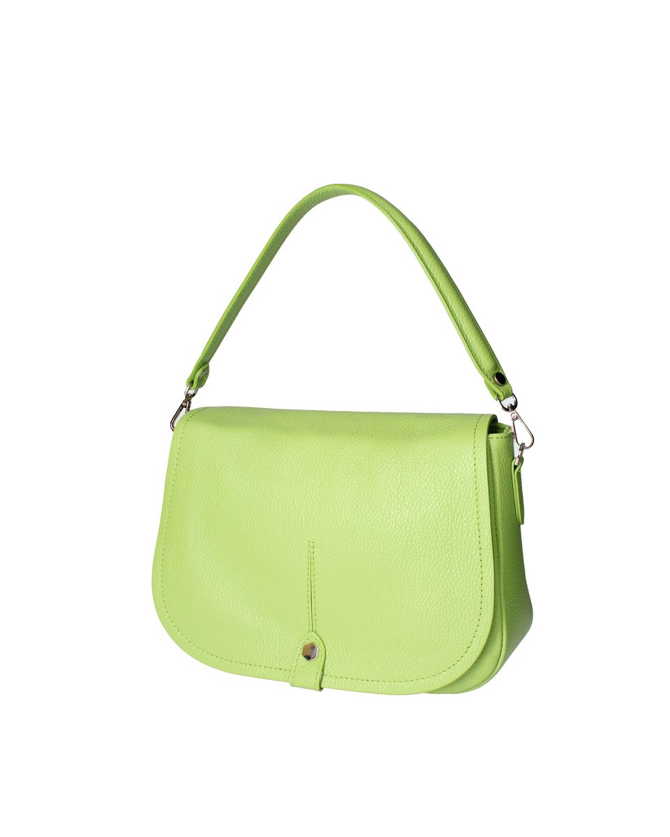 Schultertasche aus genarbtem Leder