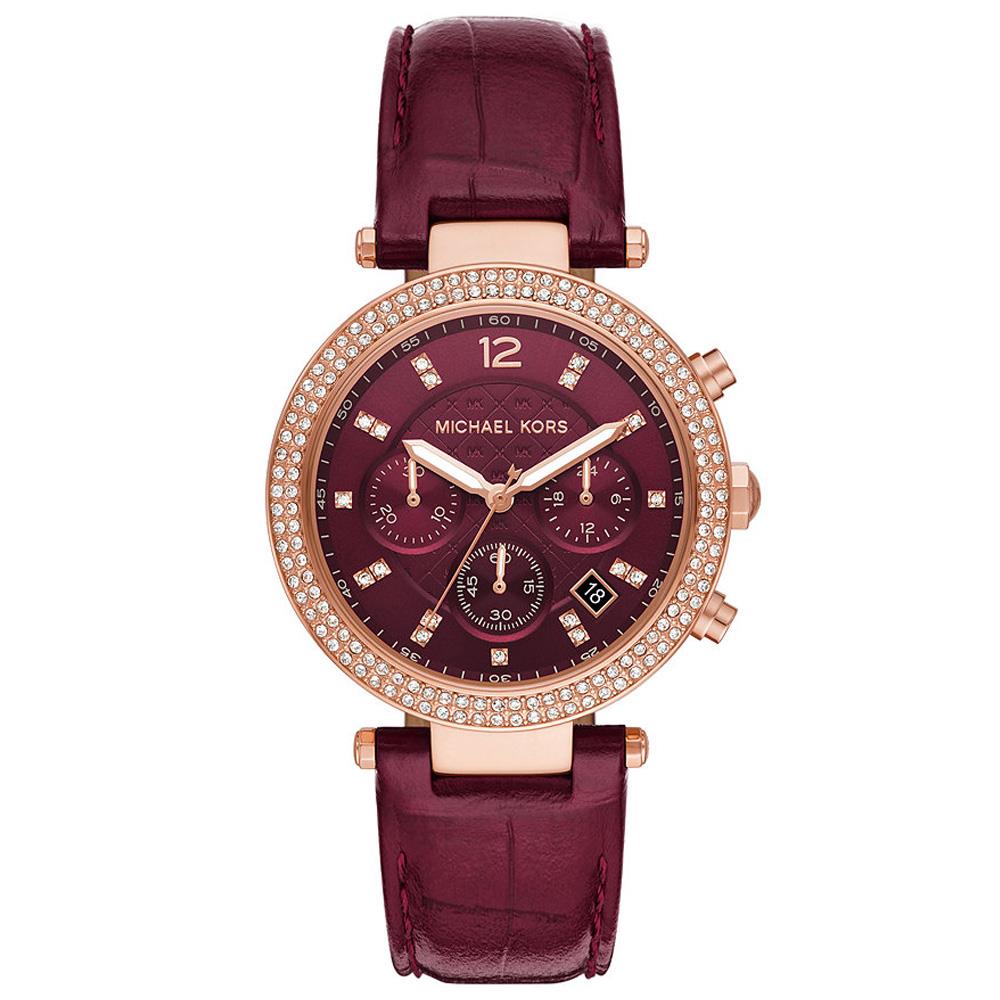 Eleganter verzierter Chronograph mit Lederarmband