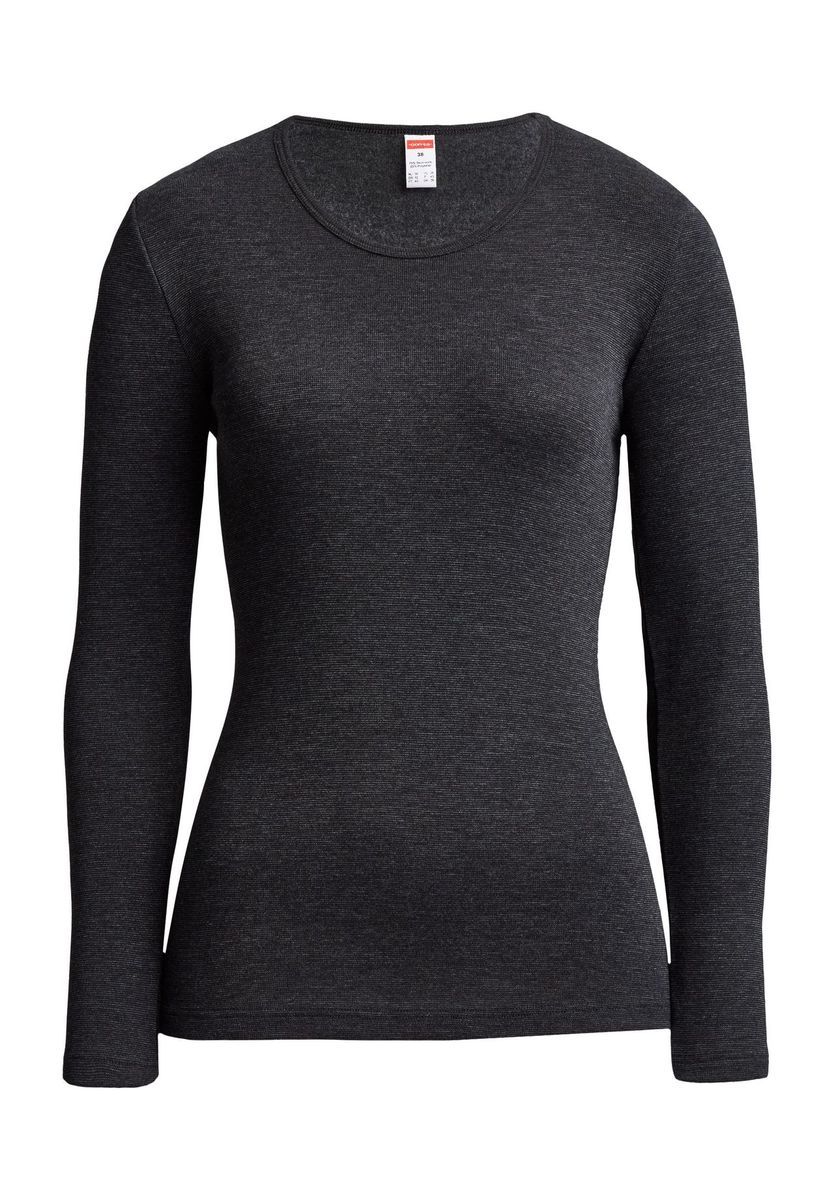 Weiches Melange-Langarmshirt mit Rundhals