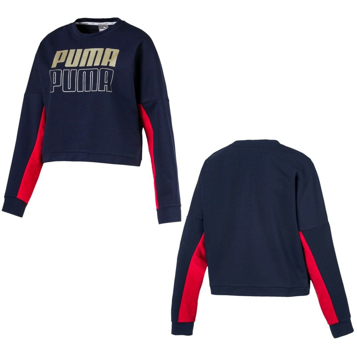 Cropped-Sweatshirt mit Logo-Print