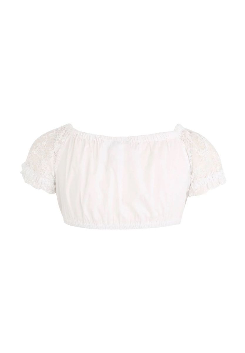 Elegante Dirndlbluse mit Spitzenärmeln