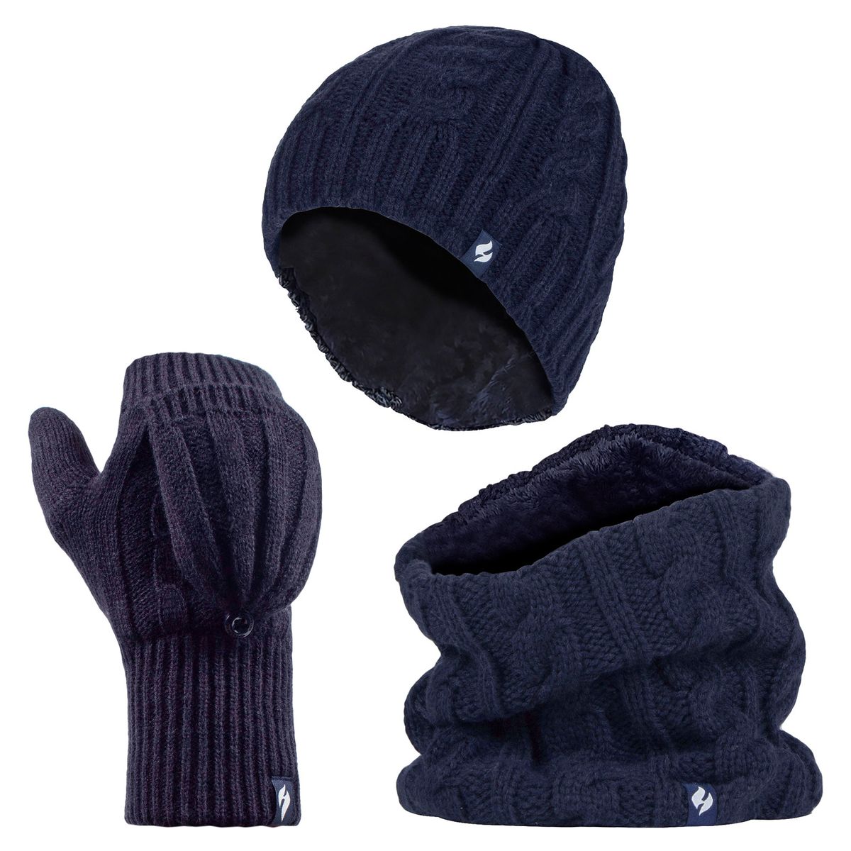 Thermisches Zopfstrick-Winter-Set