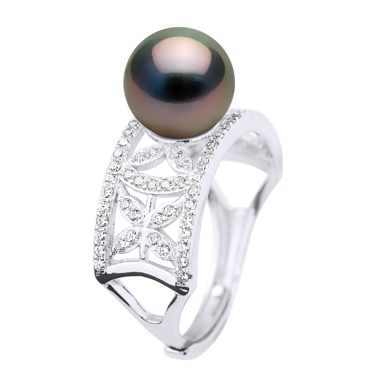 Ring mit Tahiti-Perle und Zirkonia