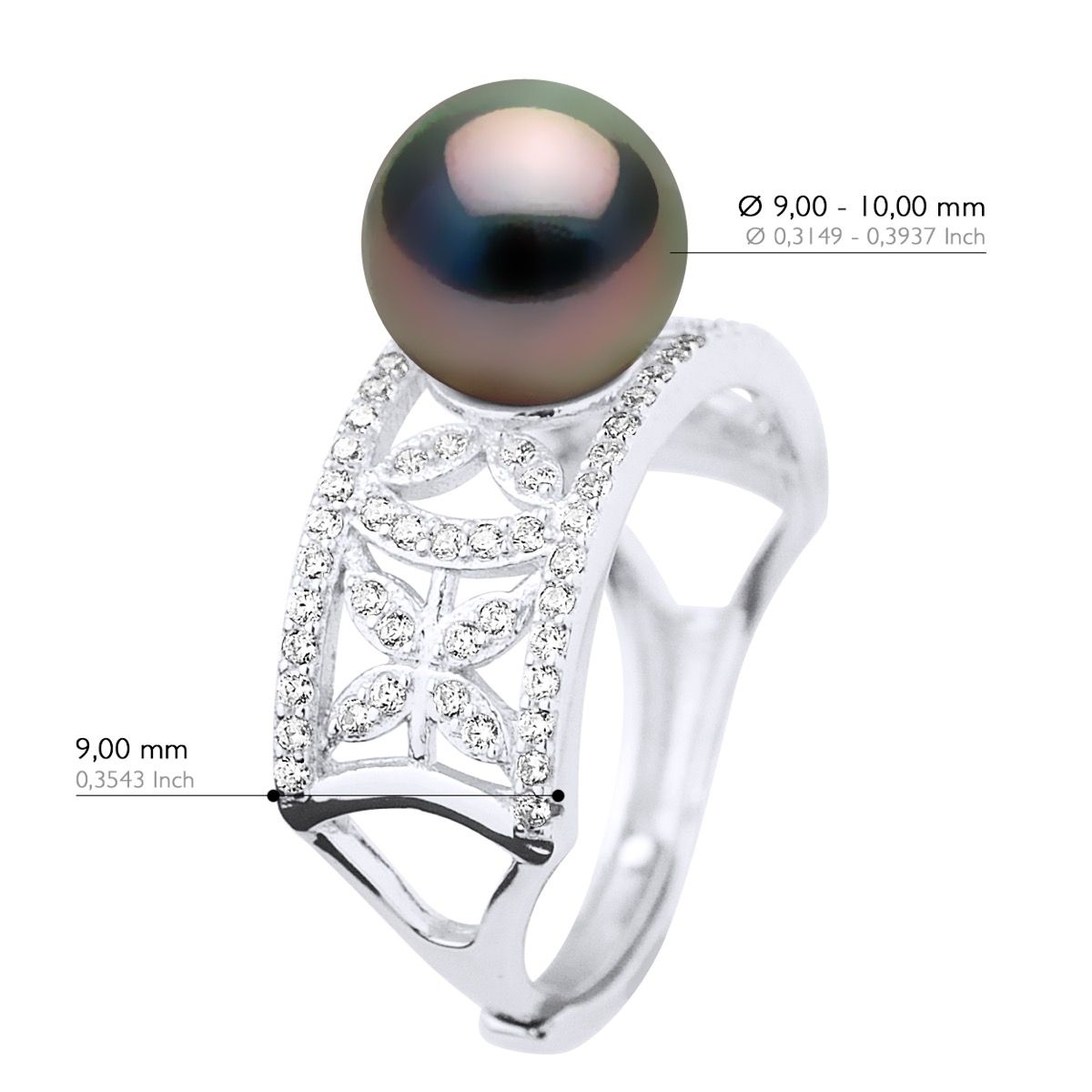 Ring mit Tahiti-Perle und Zirkonia