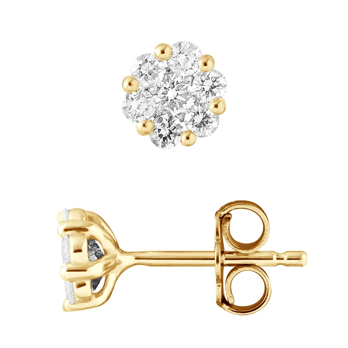 Diamant-Cluster-Ohrstecker aus Gold