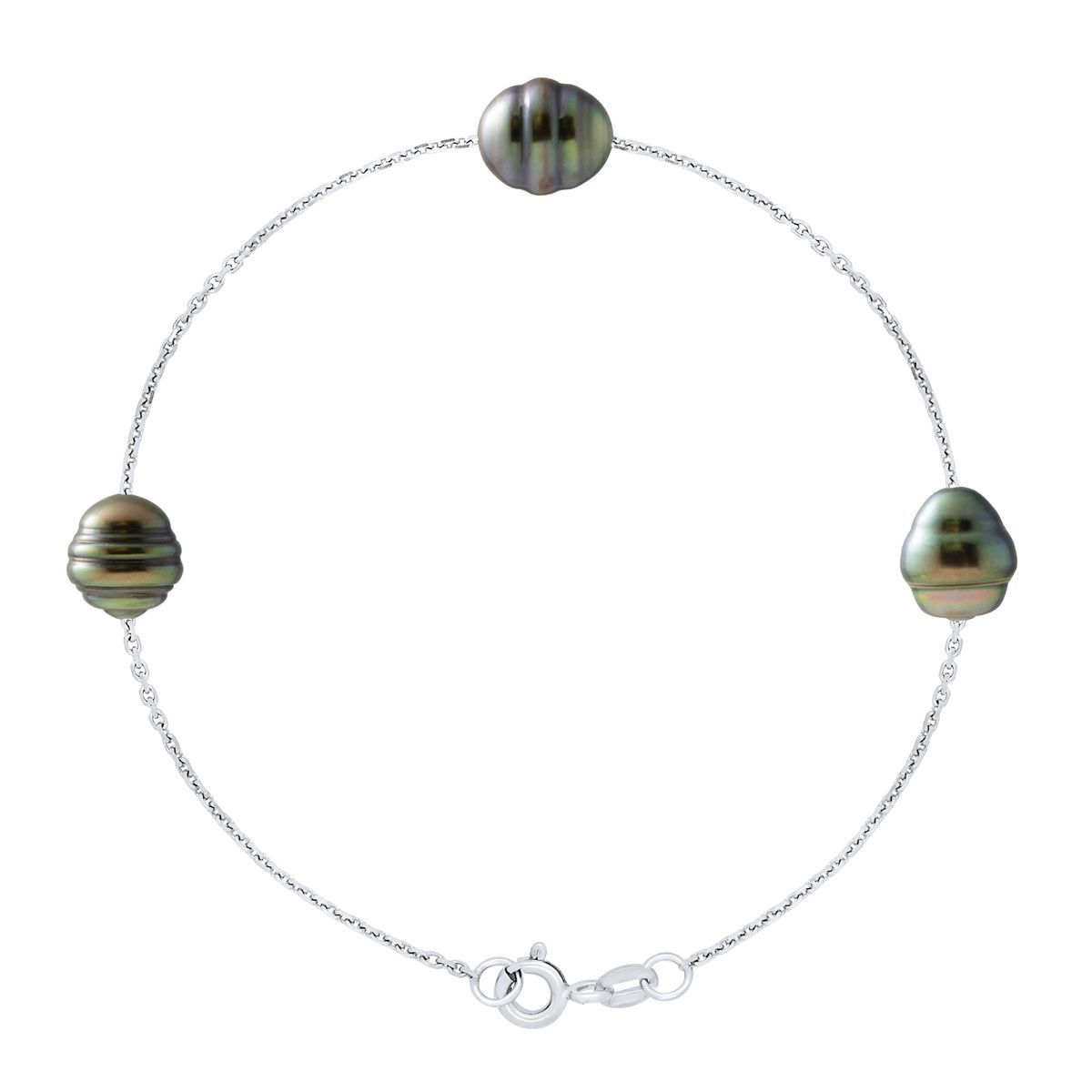 Silberarmband mit drei Tahiti-Perlen