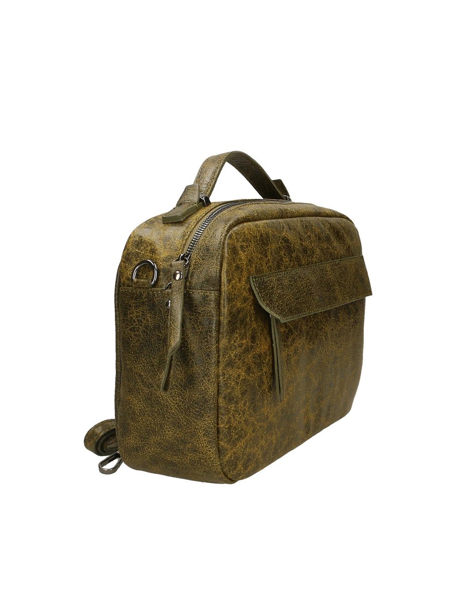 Strukturierte Handtasche aus gealtertem Leder
