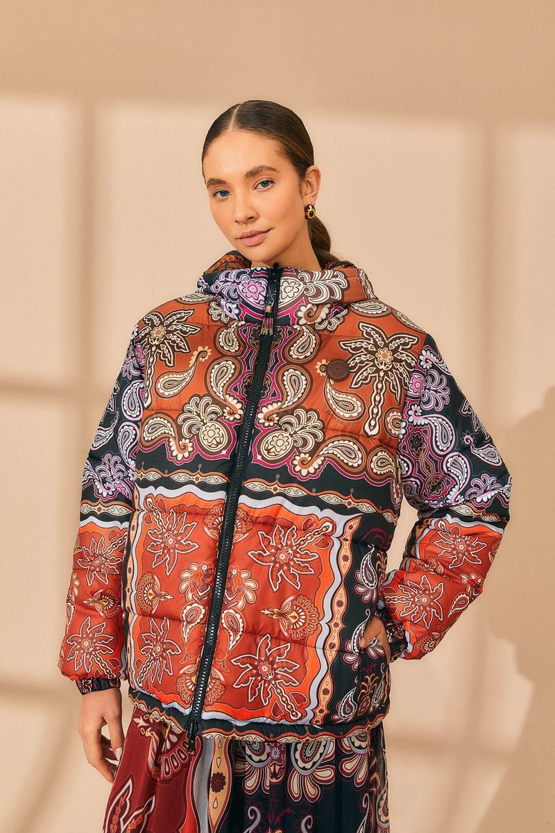 Wendbare Steppjacke mit Paisleymuster