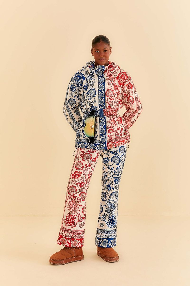 Skihose mit gemischtem Blumenmuster