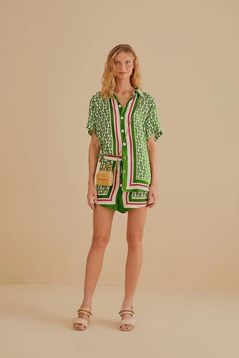 Hemd mit Schal-Print-Muster
