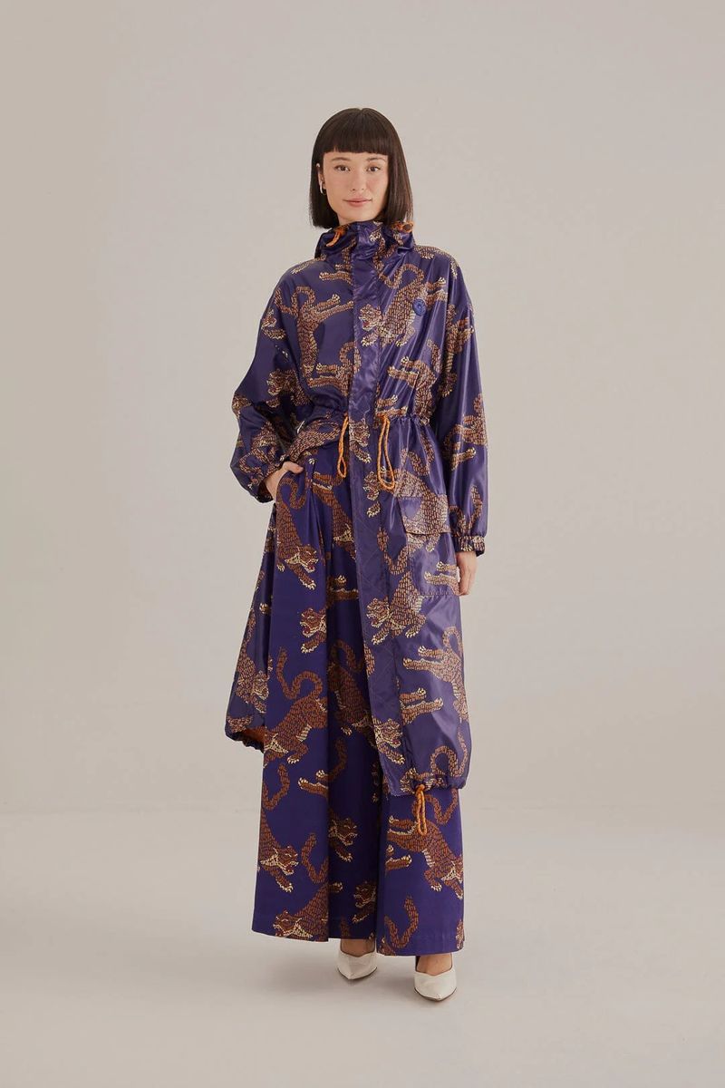 Maxi-Parka mit Leopardenmuster