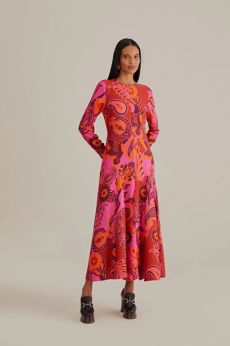 Maxikleid mit auffälligem Paisleymuster