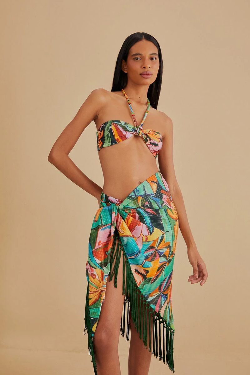 Tropischer Sarong mit Bananenblatt-Print