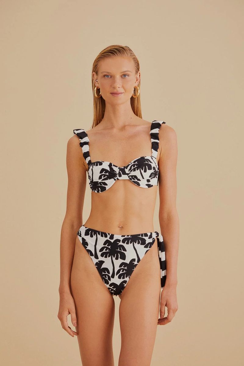Bikini-Hose mit tropischem Palmenprint