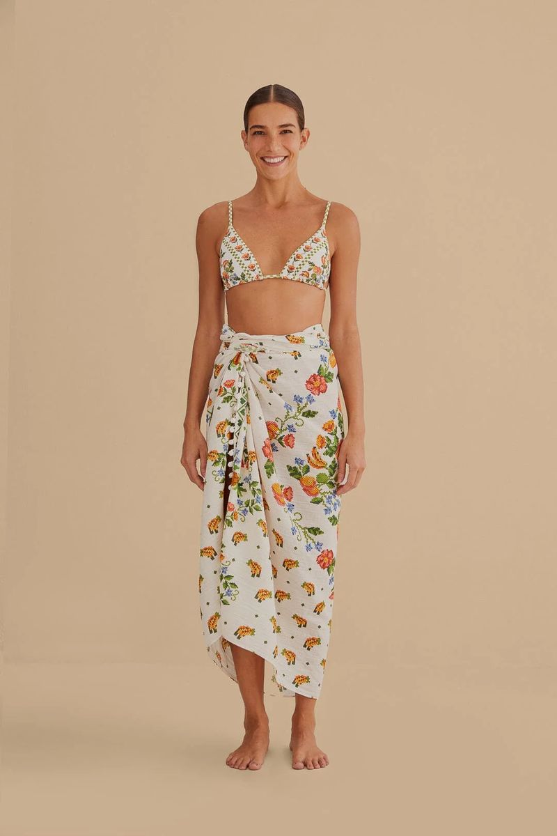 Wickelsarong mit tropischem Fruchtprint