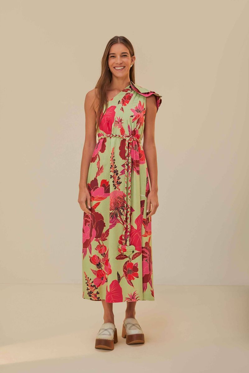 Farbenfrohes One-Shoulder-Maxi mit Blumen