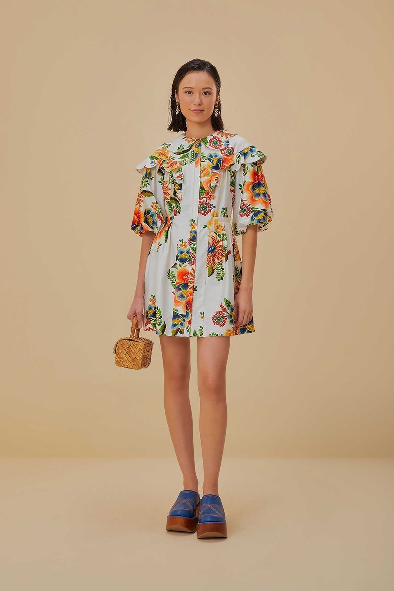 Mini-Kleid mit floralem Garten-Print
