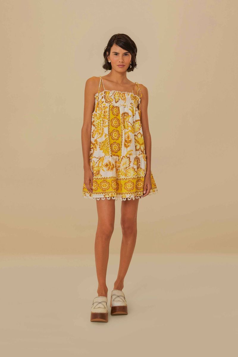 Aura Minikleid mit Blumenmuster und Rüschen