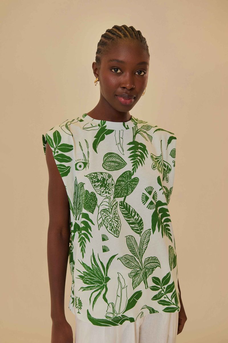 Oversized Muscle-Tee mit Wald-Print