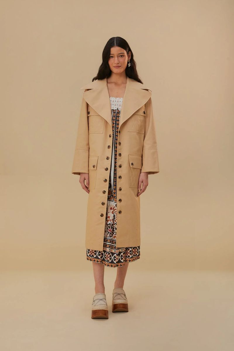 Oversized Utility-Trenchcoat mit aufgesetzten Taschen