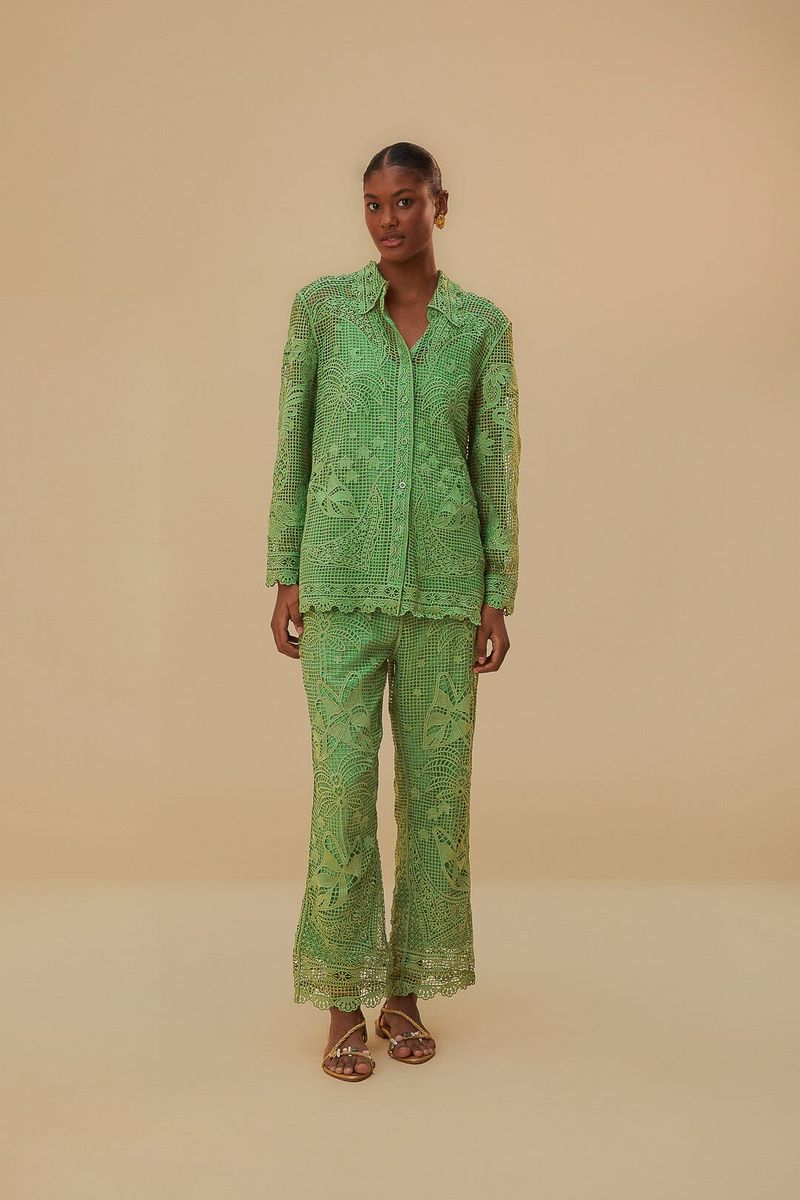Filigrane Guipüre-Spitzenhose mit Blumenmuster