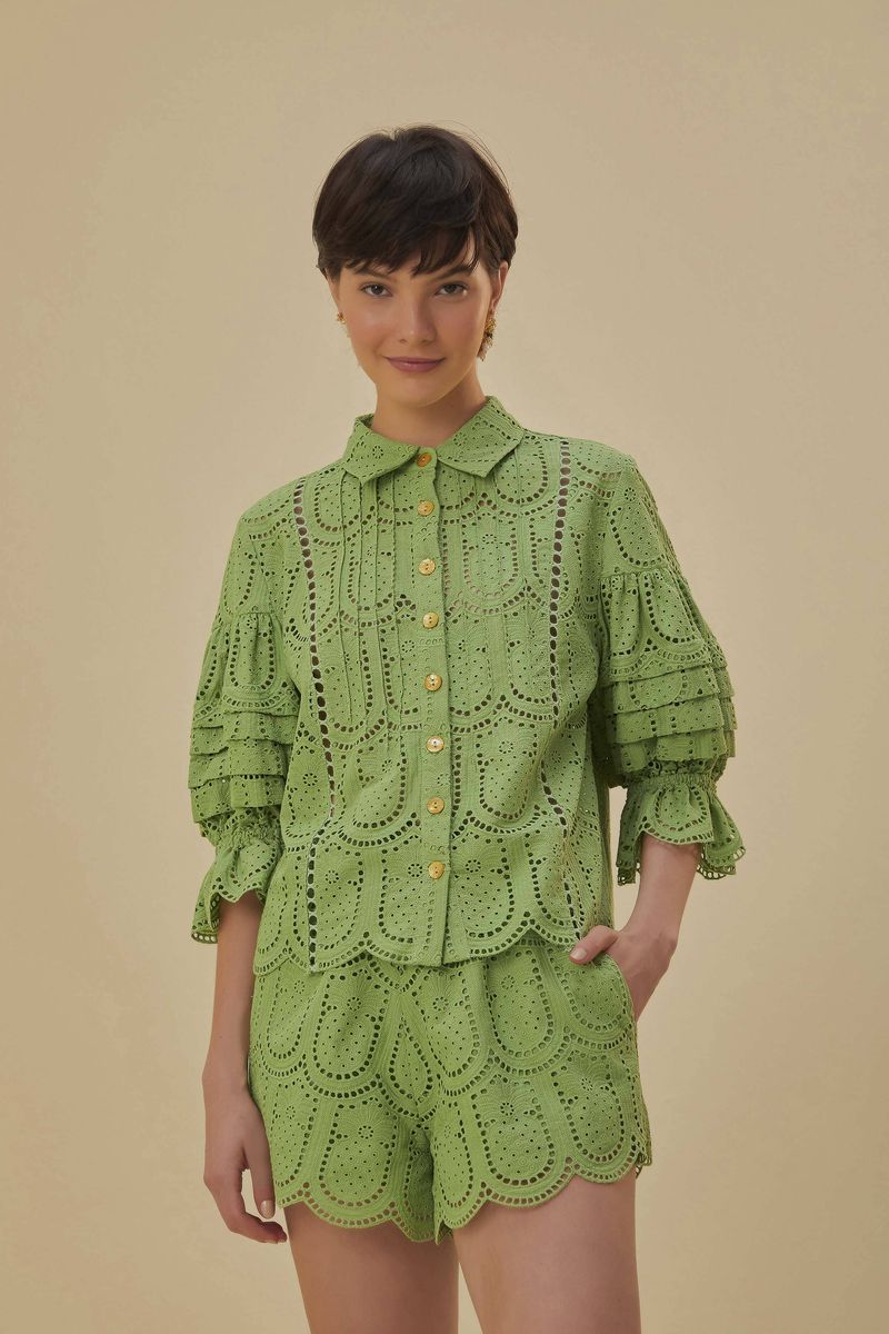 Pineapple Eyelet Separates mit Wellensaum