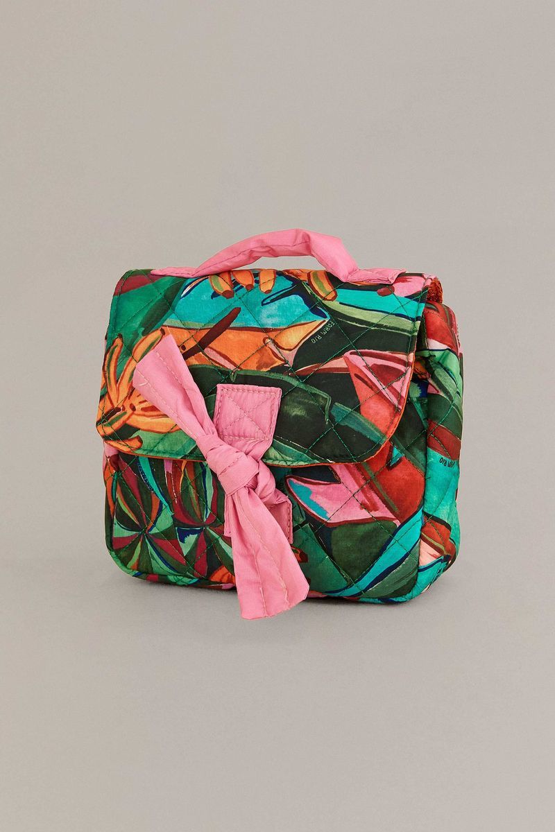 Gesteppte Tasche mit Tropenprint