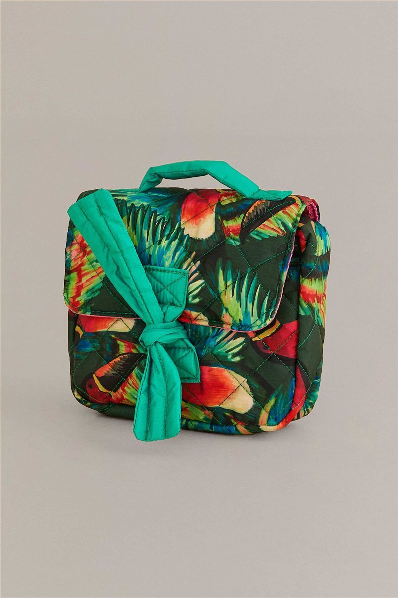 Gesteppte Tasche mit Tropenmuster