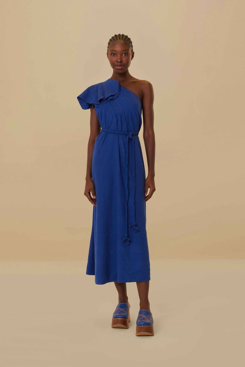 Elegantes Einschultriges Plissee-Maxikleid
