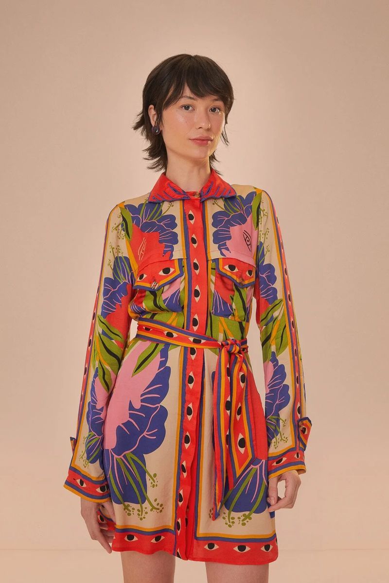 Minikleid mit Surreal-Scarf-Print