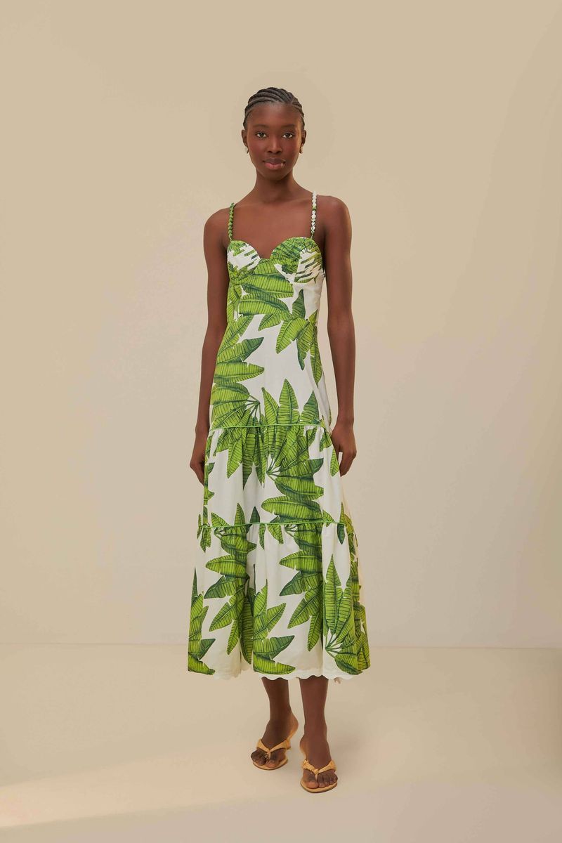 Stufiges Sommerkleid mit Tropenprint