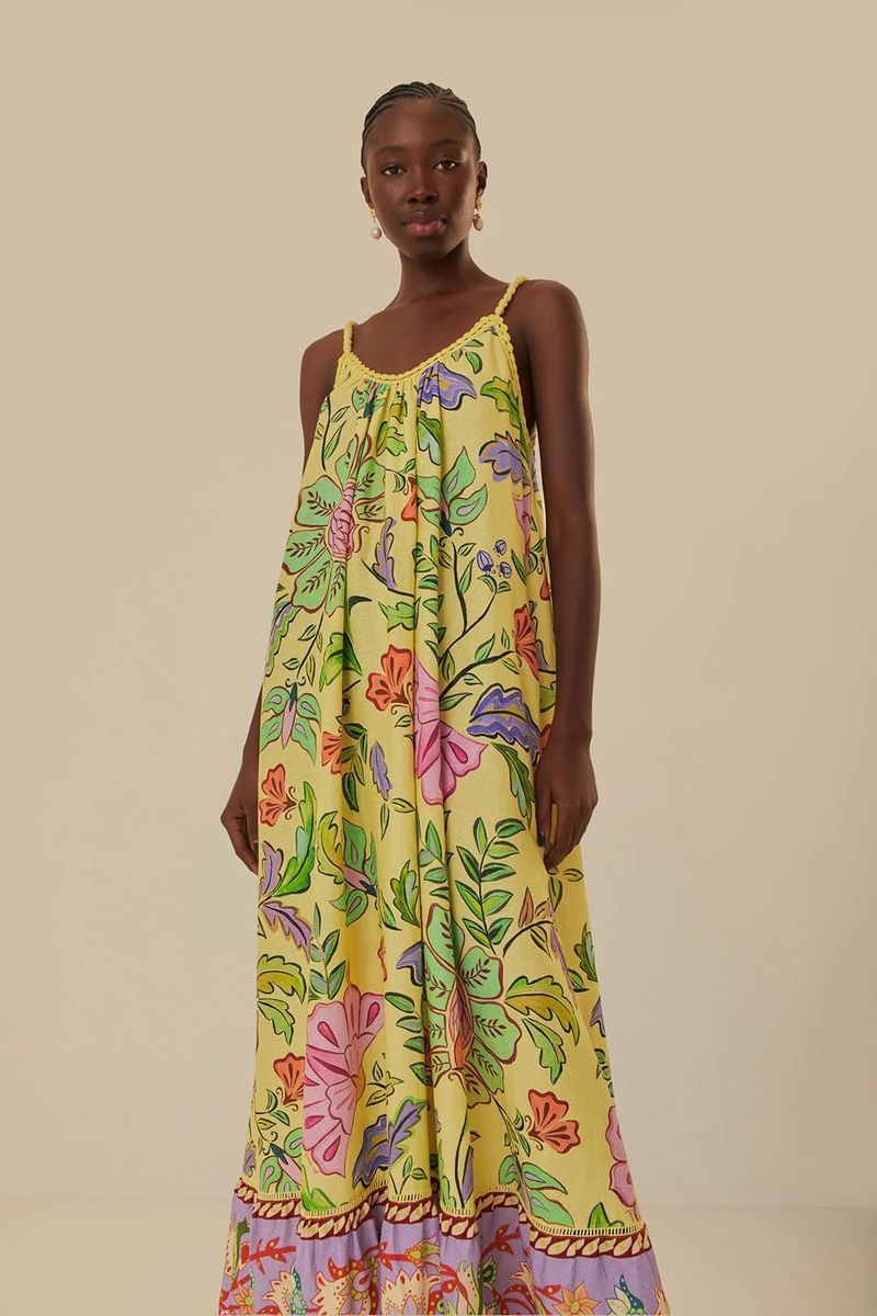 Maxikleid mit lebhaftem Blumenmuster