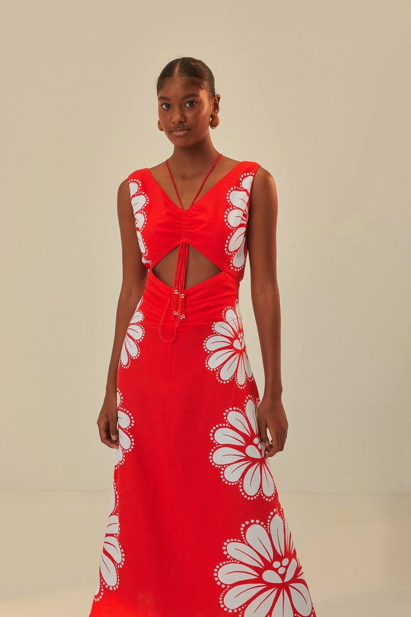 Ainika Shell Midi-Kleid mit Ausschnitt