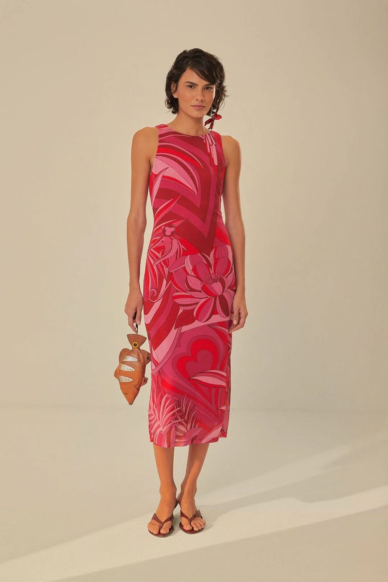 Besticktes Tüll-Midikleid mit Blumenmuster