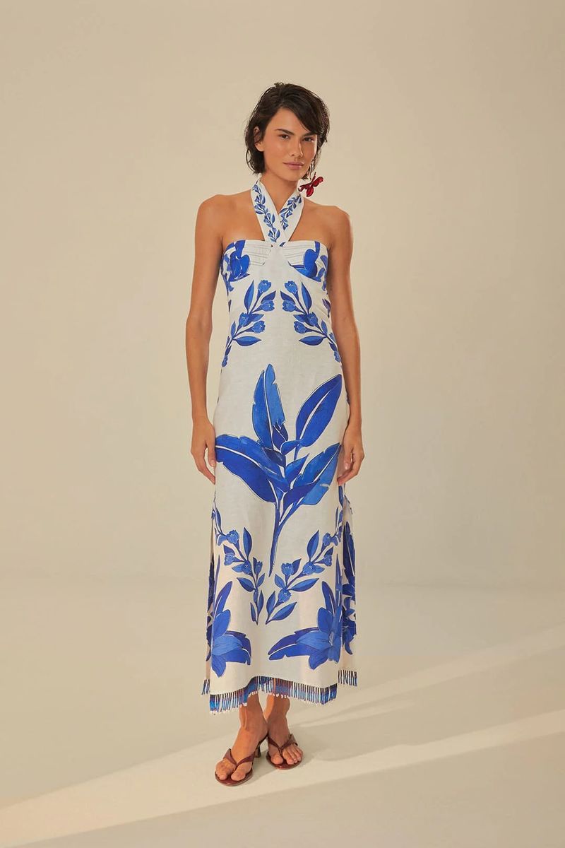 Maxikleid mit botanischem Print
