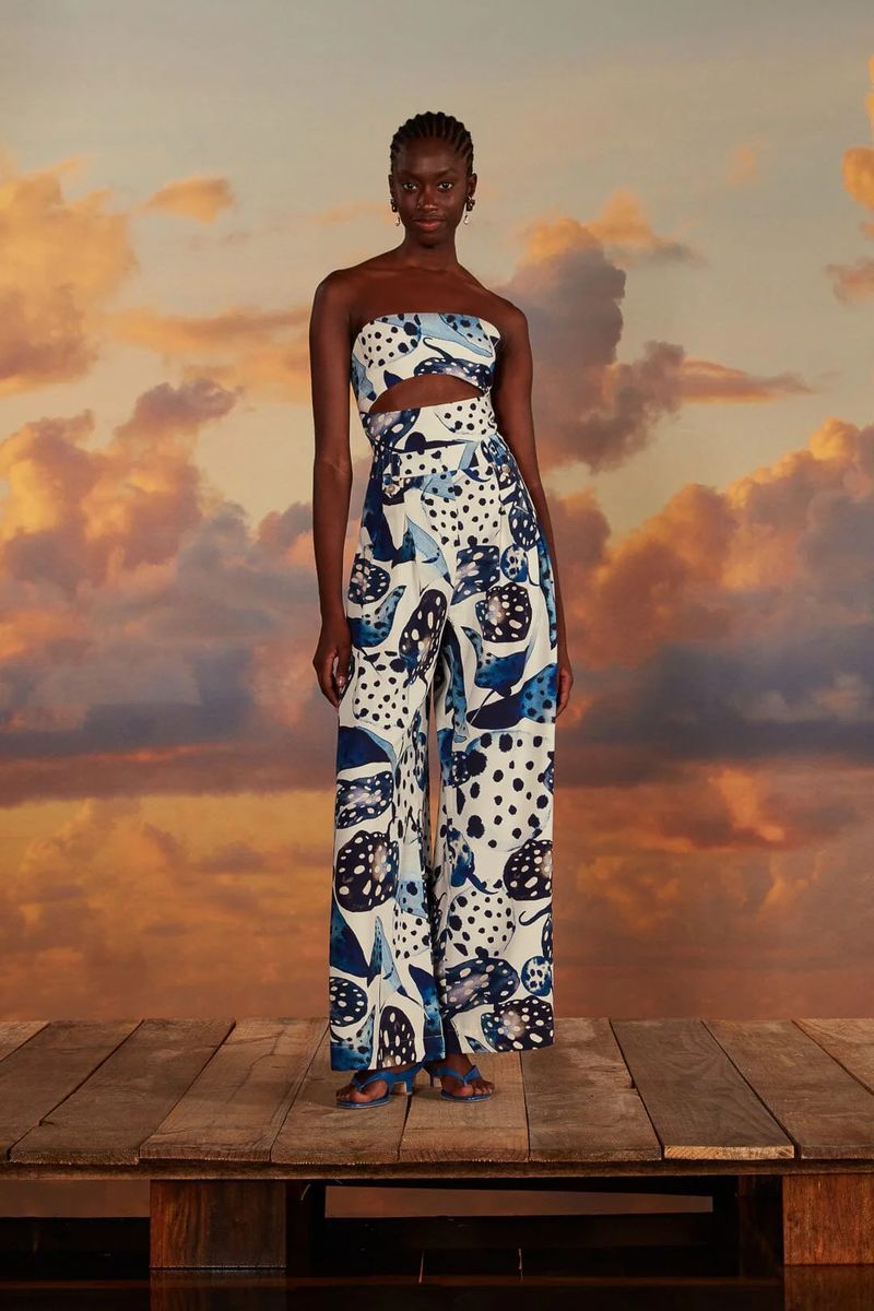 Trägerloser Maxi-Jumpsuit mit Cut-Outs