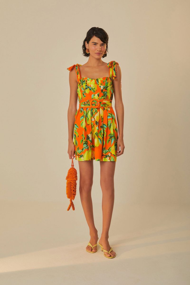 Mini-Kleid mit Birnen-Motiv