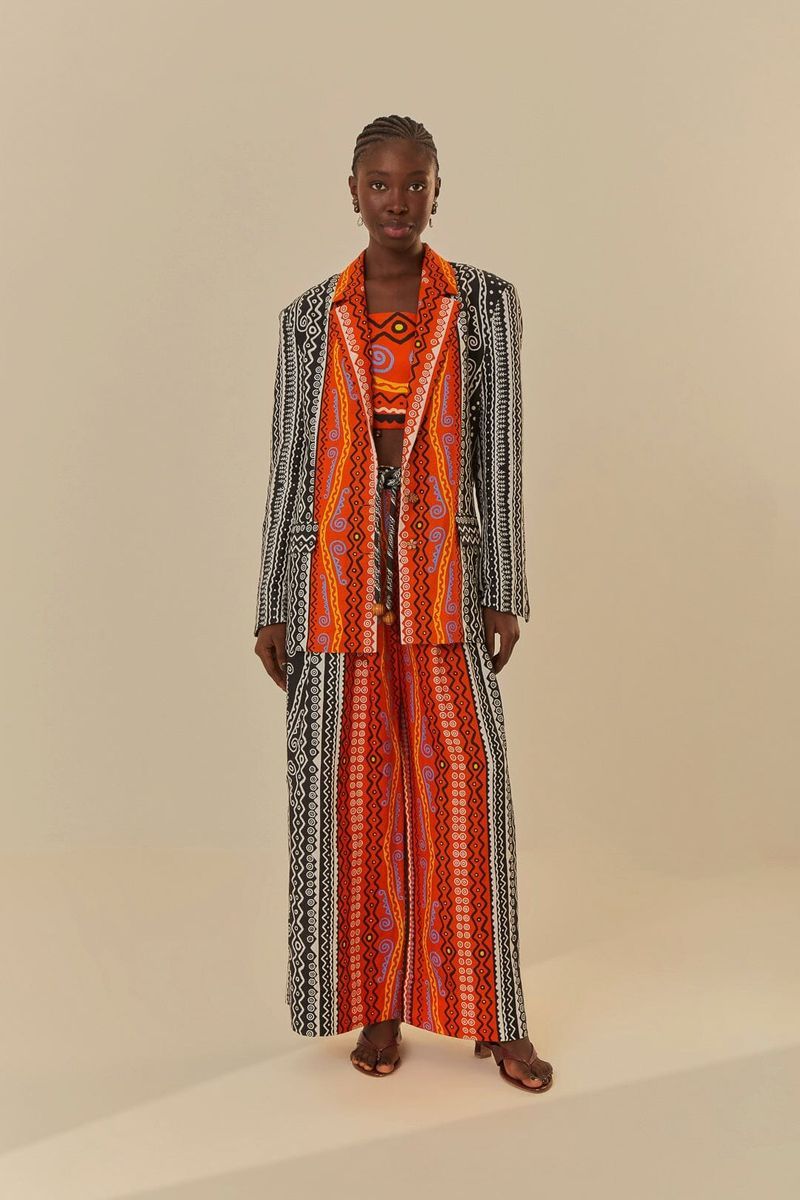 Weite Hose mit geometrischem Print